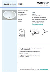 Varicor Waschbecken Modell UBS 9