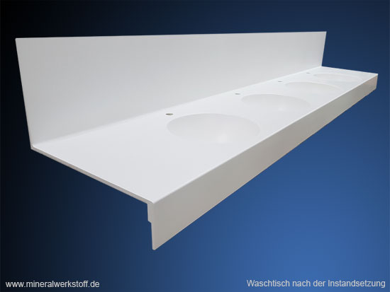 Varicor Waschtisch nach der Instandsetzung