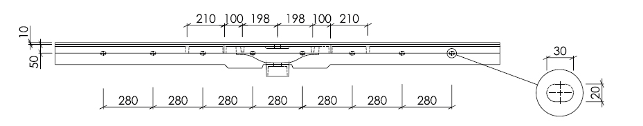 Waschbecken unterfahrbar technische Zeichnung 2 Dejuna Pro