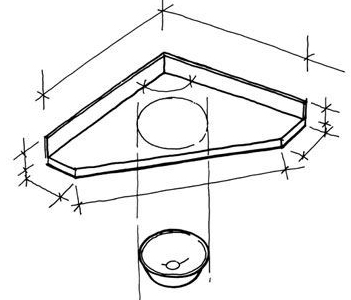 Washtop Waschtischplatte mit fuigenlosem Waschbecken